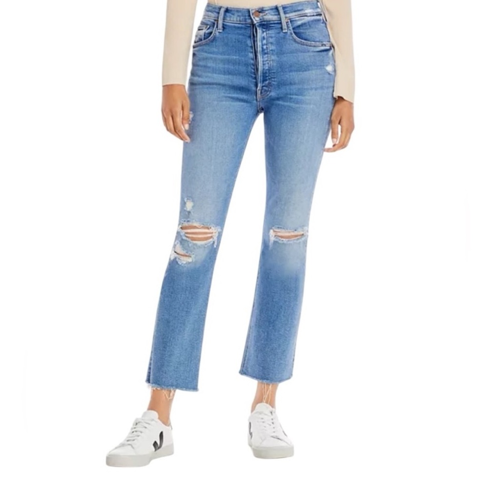 MOTHER The Tripper Ankle Fray Jeans - Blue